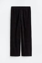 H & M - Loose Fit Corduroy Pants - Black
