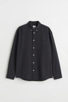 H & M - Relaxed Fit Oxford Shirt - Black