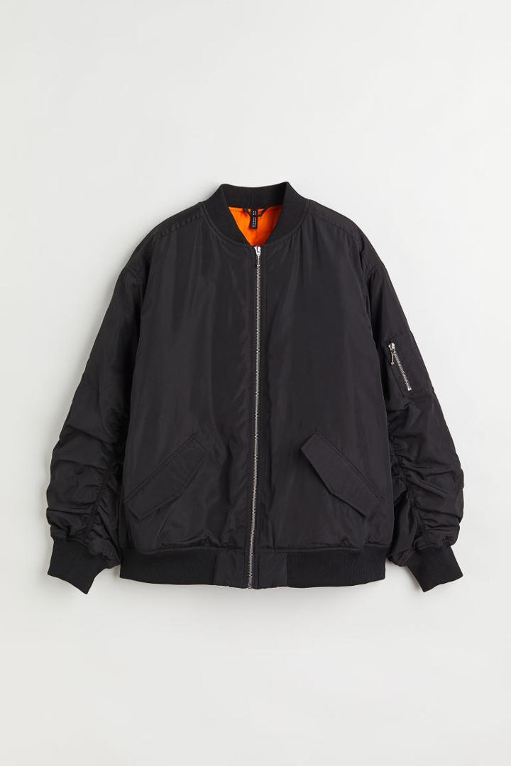 H & M - Padded Bomber Jacket - Black