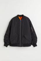 H & M - Padded Bomber Jacket - Black