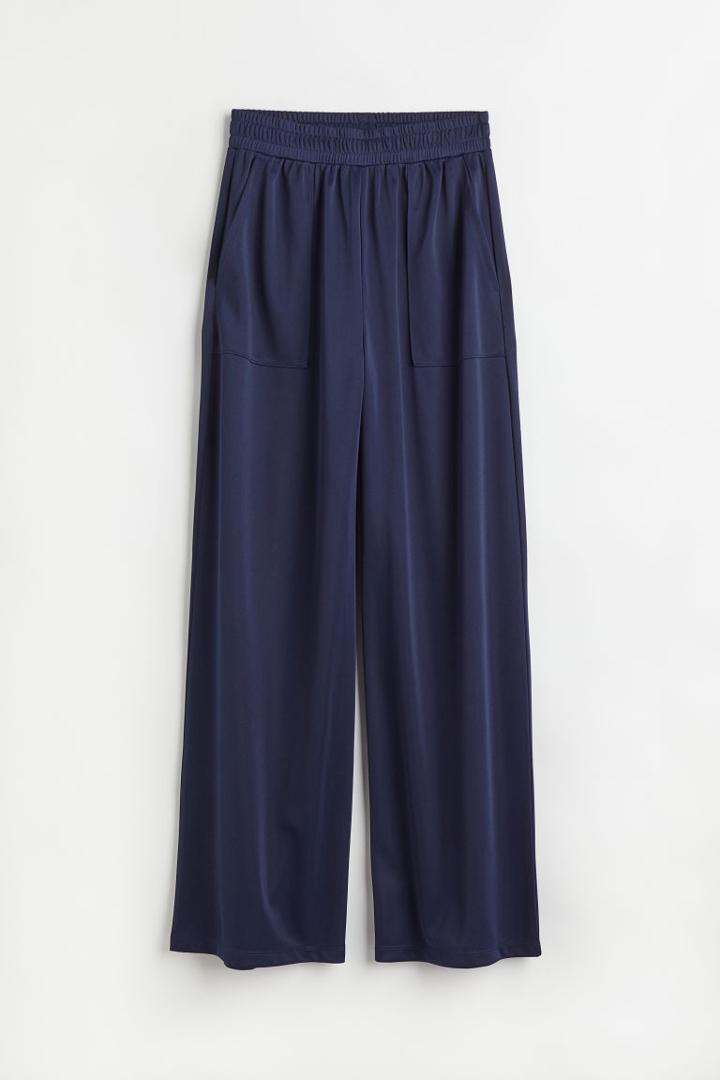 H & M - Wide-leg Sports Pants - Blue