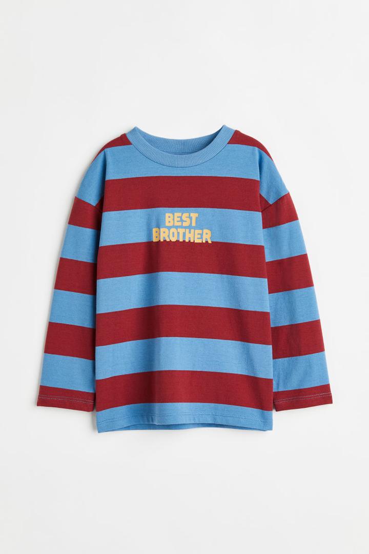 H & M - Long-sleeved Jersey Shirt - Blue
