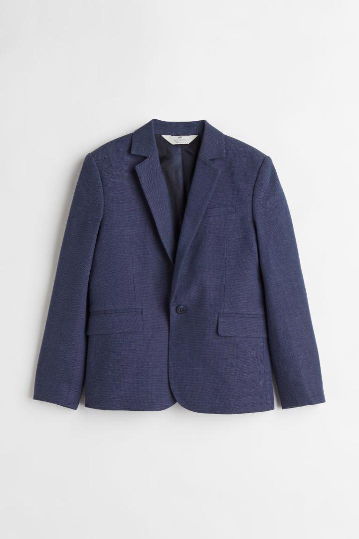H & M - Textured-weave Jacket - Blue