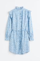 H & M - Ruffle-trimmed Dress - Blue