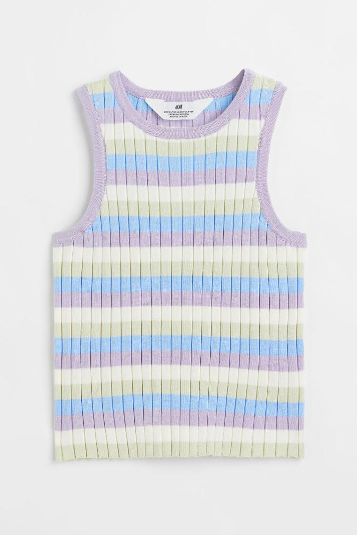 H & M - Rib-knit Top - Purple