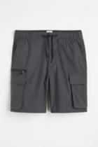 H & M - Regular Fit Knee-length Cargo Shorts - Gray