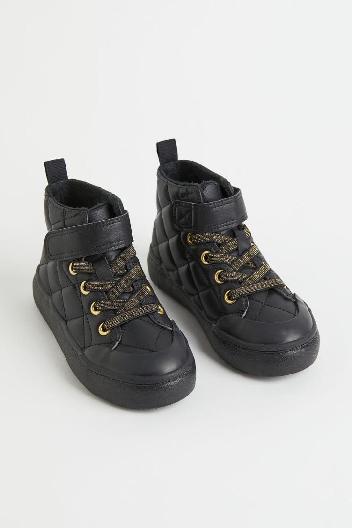 H & M - Faux Shearling-lined High Tops - Black