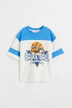 H & M - Oversized Cotton T-shirt - Blue
