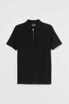 H & M - Muscle Fit Polo Shirt - Black
