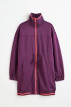 H & M - Relaxed Fit Fast-drying Track Jacket - Pink