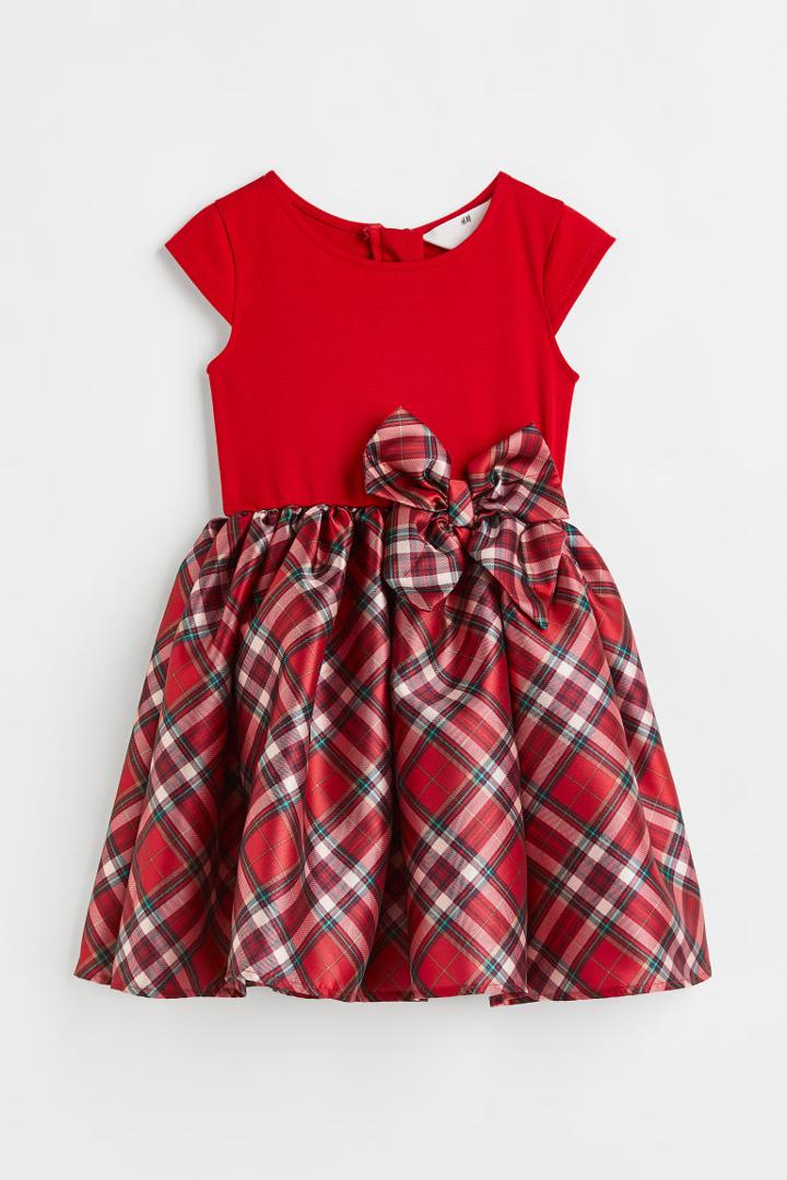 H & M - Flared-skirt Dress - Red