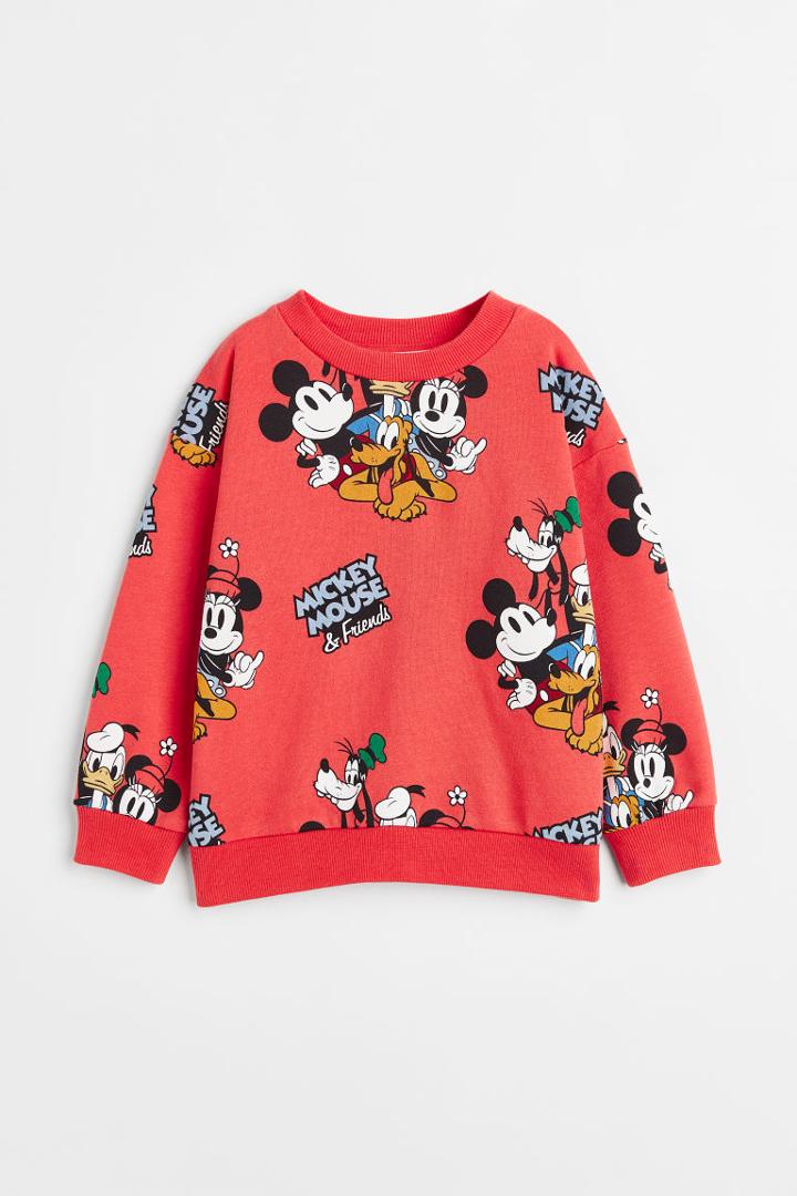 H & M - Oversized Printed Sweatshirt - Orange