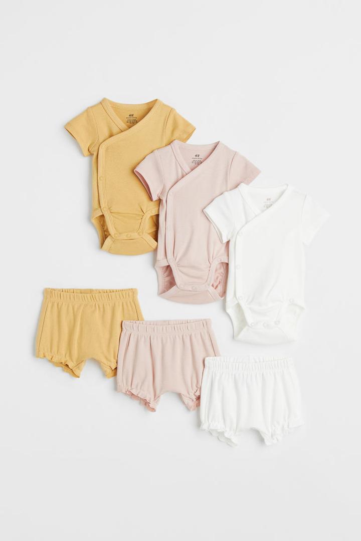 H & M - 6-piece Jersey Set - Orange