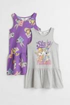 H & M - 2-pack Printed Dresses - Gray