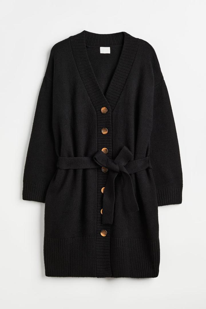 H & M - H & M+ Tie-belt Knit Dress - Black