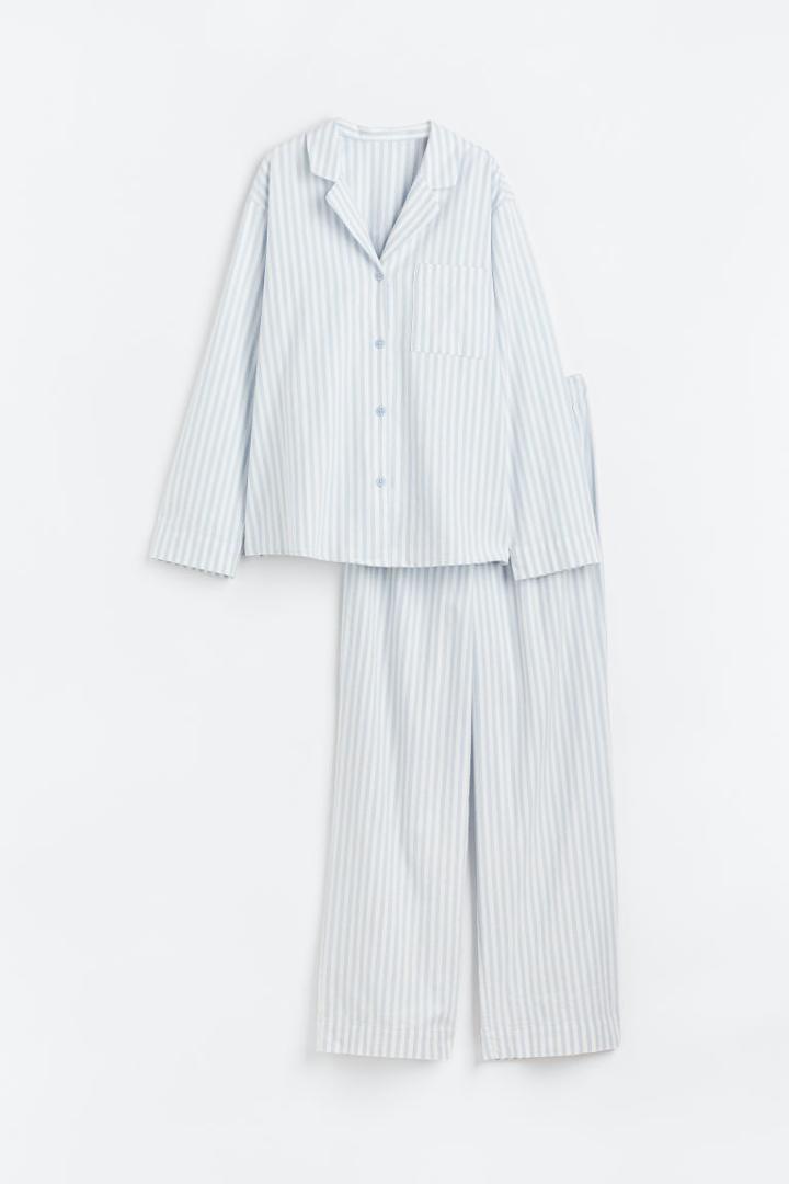 H & M - Pyjama Shirt And Bottoms - Blue