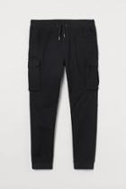 H & M - Skinny Fit Cargo Joggers - Black