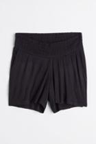 H & M - Mama Smock-waist Shorts - Black