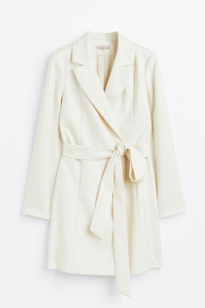 H & M - Tie-belt Jacket Dress - White