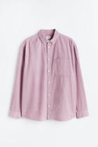 H & M - Relaxed Fit Corduroy Shirt - Purple