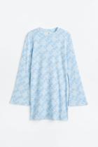 H & M - Trumpet-sleeved Jersey Dress - Blue