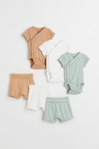 H & M - 6-piece Jersey Set - Beige