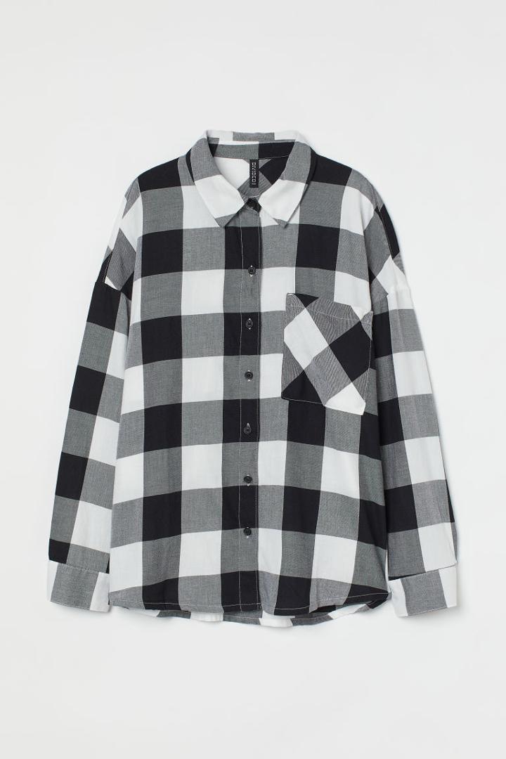 H & M - Plaid Shirt - Black