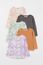 H & M - 5-pack Jersey Tops - Purple