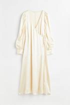 H & M - Voluminous Wrap Dress - Beige