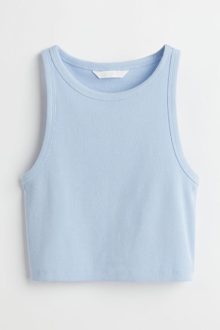 H & M - Crop Tank Top - Blue