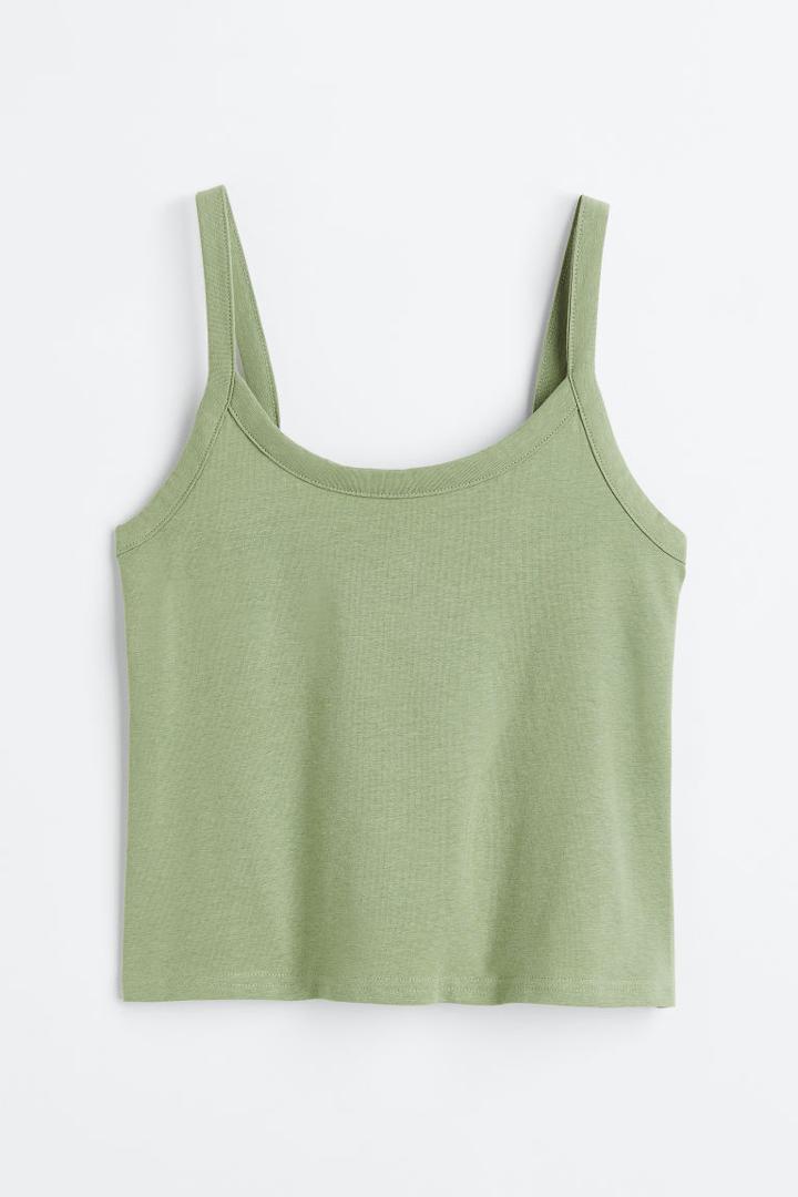 H & M - Cotton Tank Top - Green