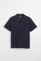 H & M - Regular Fit Terry Polo Shirt - Blue