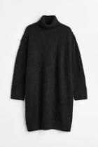 H & M - H & M+ Knit Turtleneck Dress - Black