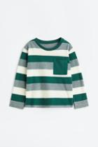 H & M - Pocket-detail Jersey Shirt - Turquoise