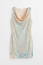 H & M - Sequined Dress - Beige