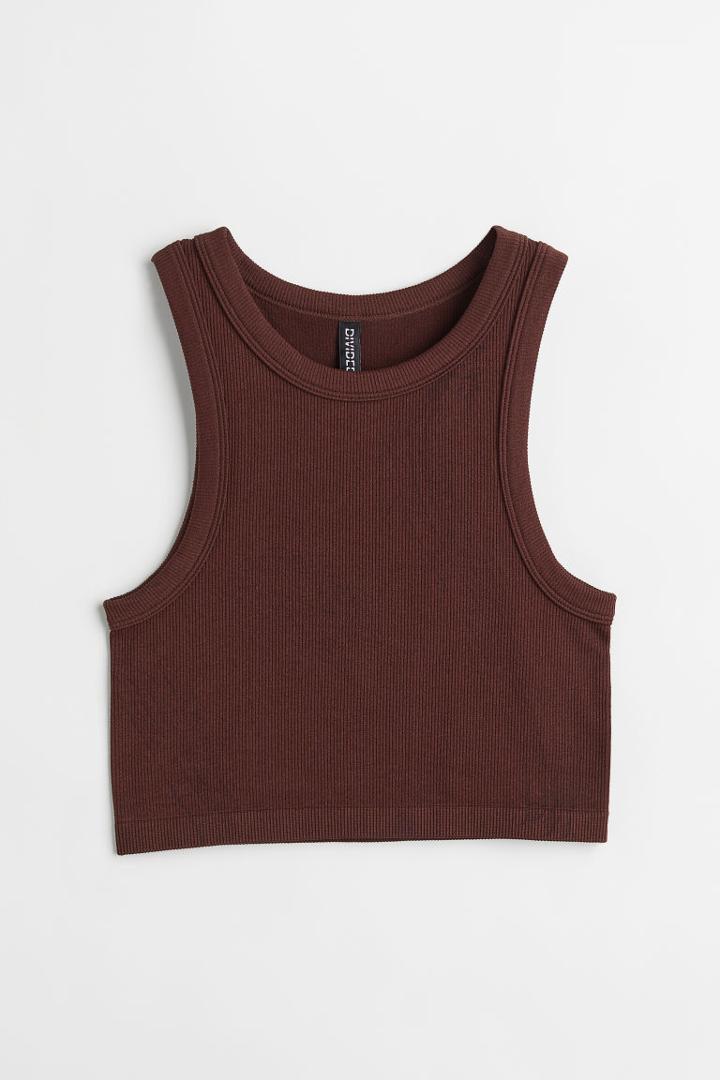 H & M - Ribbed Tank Top - Brown