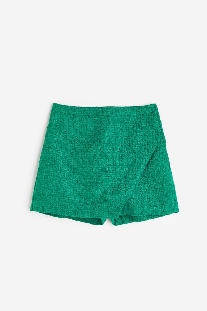 H & M - Textured-weave Skort - Green