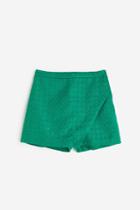 H & M - Textured-weave Skort - Green