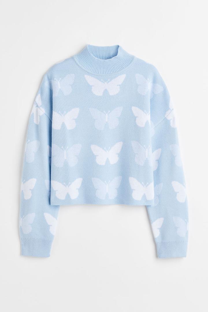 H & M - Jacquard-knit Sweater - Blue