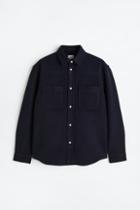 H & M - Relaxed Fit Fleece Overshirt - Blue