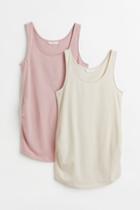 H & M - Mama 2-pack Cotton Tank Tops - Beige