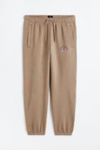 H & M - Relaxed Fit Printed Sweatpants - Brown