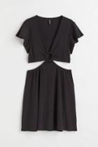 H & M - Cut-out Jersey Dress - Black