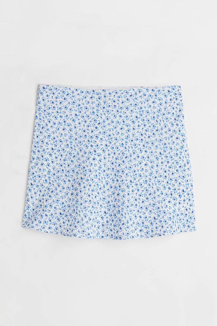 H & M - A-line Skirt - White