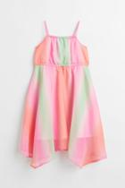 H & M - Asymmetric Chiffon Dress - Pink