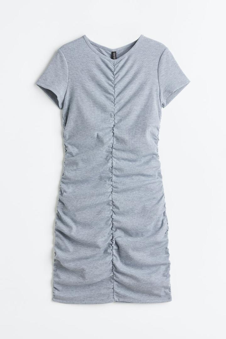 H & M - Draped Jersey Dress - Gray