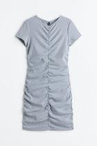 H & M - Draped Jersey Dress - Gray