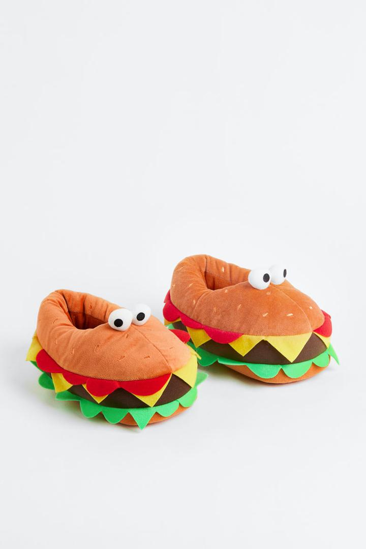 H & M - Soft Hamburger Slippers - Orange