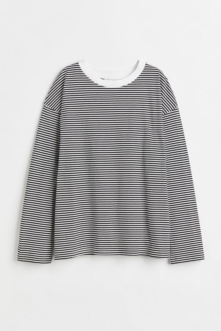 H & M - Oversized Jersey Top - Black