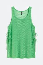 H & M - Crochet-look Tie-detail Tank Top - Green
